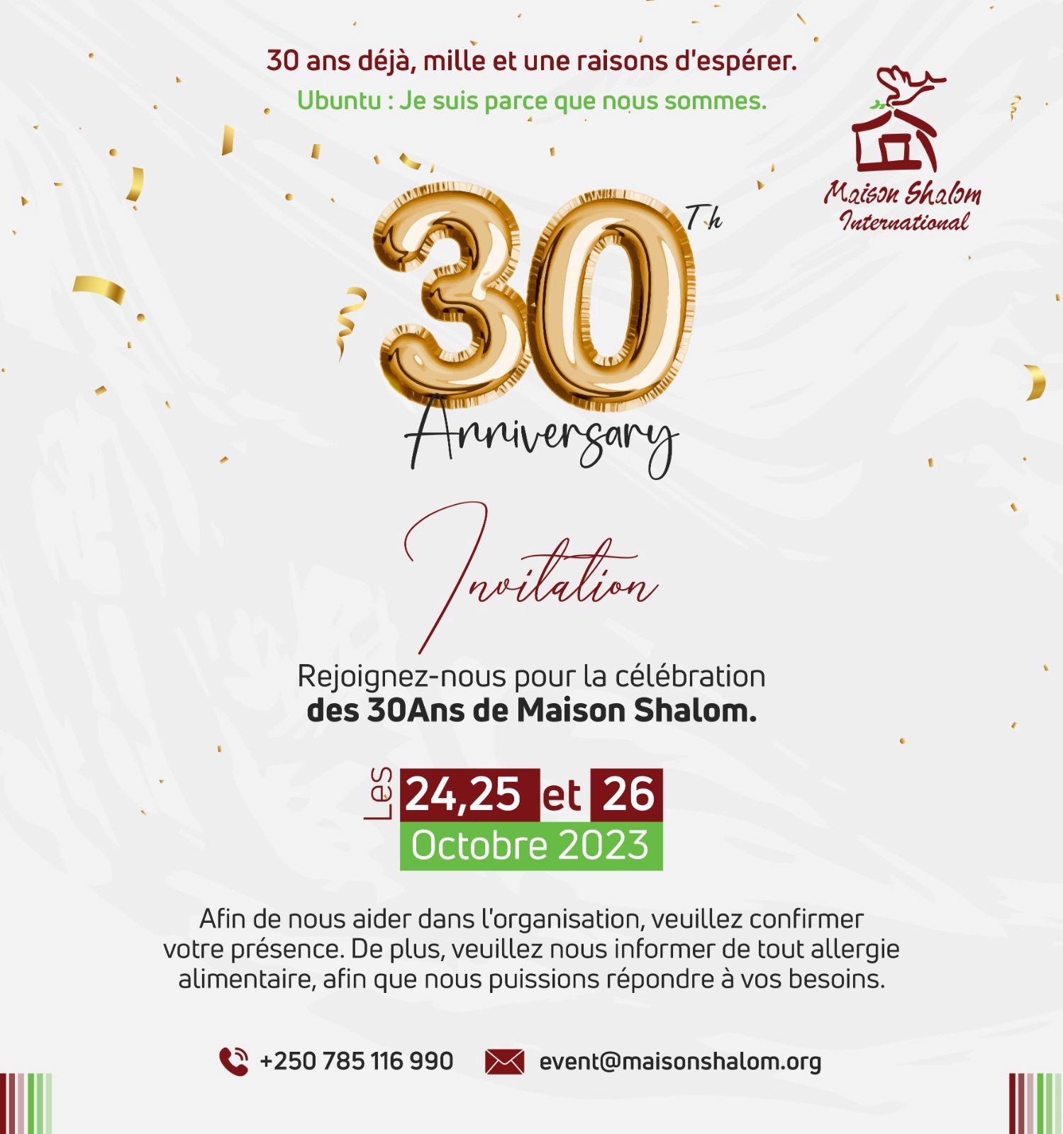 Célébration des 30 ans de Maison Shalom !